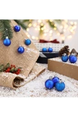 Yenigeldi 12 Li Mavi 3 Cm Yılbaşı Topu , Noel Topu , Çam Ağacı Topu , Süs Topu - 1