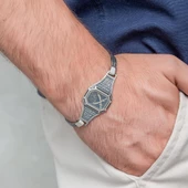 Zülfikar Kılıç Desenli 925 Ayar Gümüş Erkek Bileklik thumbnail 6
