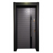 TEZ-1550 Siyah Statik Kasalı Antrasit Düz Model Daire Kapısı, Çelik Kapı, Villa Kapısı - 1