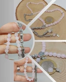 Pembe Kuvars Taşı 33lük Tesbih 6mm (1254) thumbnail 1