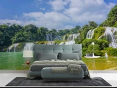 Nehir ve Şelale Manzaralı Duvar Kağıdı thumbnail 2