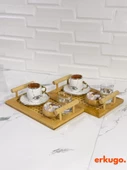 2 Adet Doğal Bambu Hazeran Tepsi, Sunum Tepsisi, Servis Tepsisi, Kahve Sunum , Çay Tepsisi (15 x 25 cm) - 1