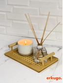2 Adet Doğal Bambu Hazeran Tepsi, Sunum Tepsisi, Servis Tepsisi, Kahve Sunum , Çay Tepsisi (15 x 25 cm) - 4