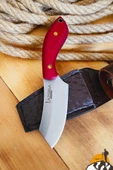Verzalit Ahşap Sap Outdoor Kamp Bıçağı Çakısı Kılıflı Piknik Bıçak Çakı Mutfak Bıçağı ( KMÇ-178 ) - 1
