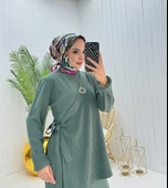VıoShıne Kadın Yelekli Triko Elbise - 2