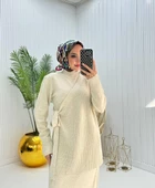VıoShıne Kadın Yelekli Triko Elbise - 7