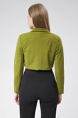 VıoShıne Kadın Scuba Kumaş Crop Ceket - 5