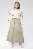 VıoShıne Kadın Soft Kumaş Kruveza Kemerli Crop Ceket - 8