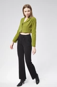 VıoShıne Kadın Scuba Kumaş Crop Ceket - 9