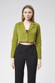 VıoShıne Kadın Scuba Kumaş Crop Ceket - 3
