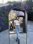 POLO YAKA KISA KOL TRİKO BLUZ-BEYAZ RENK - 4