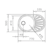 TEKA DR 77 1B 1D  PASLANMAZ ÇELİK SOL EVYE - 3
