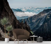 Dağ ve Gökyüzü Bulut Manzaralı Duvar Kağıdı thumbnail 6