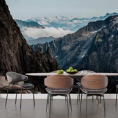 Dağ ve Gökyüzü Bulut Manzaralı Duvar Kağıdı thumbnail 5