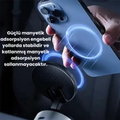 Polham Elektronik Vakumlu Manyetik Masaüstü Telefon Tutucu, Mutfak Duvarı, Araç içi Telefon Tutucu Döner Başlıklı - 4