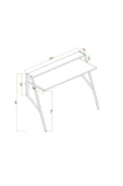 AYMOBSAN Flamingo, Metal Ayaklı, Duvara Monte, Çalışma Masası, 90 cm - 3