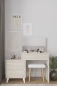 AYMOBSAN Viona 3 Çekmeceli, Aynalı Makyaj Masası - 1