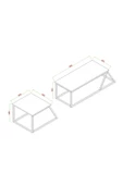 AYMOBSAN Prisma Orta Sehpa,  Metal Ayak Masa, 2'li Zigon Sehpa, Traverten - 3