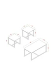 AYMOBSAN Luxor Orta Sehpa , Zigon Sehpa , Metal Ayak Masa , 3 Lü Zigon - 3