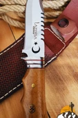 Ceviz İşlemeli Sap Outdoor Kamp Bıçağı Çakısı Kılıflı Piknik Bıçak Çakı Mutfak Bıçağı ( KMU-742 ) - 3