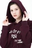 Kadın Baskılı Kapüşonlu Sweat Ekru - 8