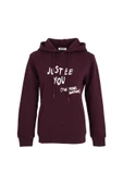 Kadın Baskılı Kapüşonlu Sweat Ekru - 9