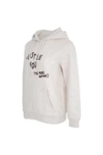 Kadın Baskılı Kapüşonlu Sweat Ekru - 7