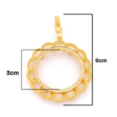 Tam Altın Çerçeveli Kolye​ Ucu Altın Kaplama TGR-611 thumbnail 3