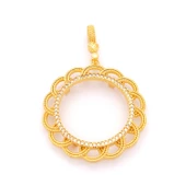 Tam Altın Çerçeveli Kolye​ Ucu Altın Kaplama TGR-611 thumbnail 1
