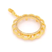 Tam Altın Çerçeveli Kolye​ Ucu Altın Kaplama TGR-611 thumbnail 4