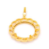 Tam Altın Çerçeveli Kolye​ Ucu Altın Kaplama TGR-611 thumbnail 6