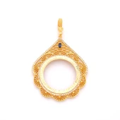 Tam Altın Çerçeveli Kolye​ Ucu Altın Kaplama İşlemeli TGR-599 thumbnail 1