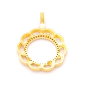 Yarım Altın Çerçeveli Kolye Ucu Altın Kaplama TGR-612 thumbnail 5