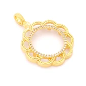 Yarım Altın Çerçeveli Kolye Ucu Altın Kaplama TGR-612 thumbnail 3