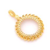 Yarım Altın Çerçeveli Kolye Ucu Altın Kaplama TGR-610 thumbnail 3