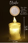 4 Adet Eriyen Mini Led Mum Seti Pilli Dumansız Alevli Ledli Dekoratif Yapay Mum Dekor Işığı 6cm - 5