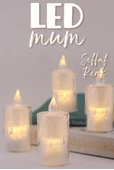 4 Adet Eriyen Mini Led Mum Seti Pilli Dumansız Alevli Ledli Dekoratif Yapay Mum Dekor Işığı 6cm - 2