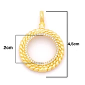 Yarım Altın Çerçeveli Kolye Ucu Altın Kaplama TGR-614 thumbnail 2