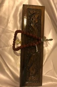 Tespih Akik Doğal Taş Tesbih Gümüş İmameli Ahşap Kutulu 8mm Akik - 5
