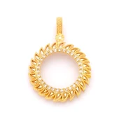 Yarım Altın Çerçeveli Kolye Ucu Altın Kaplama TGR-610 thumbnail 1