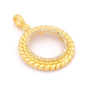 Yarım Altın Çerçeveli Kolye Ucu Altın Kaplama TGR-614 thumbnail 3