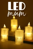 4 Adet Eriyen Mini Led Mum Seti Pilli Dumansız Alevli Ledli Dekoratif Yapay Mum Dekor Işığı 6cm - 1