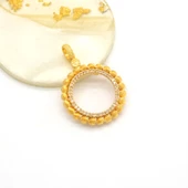 Yarım Altın Çerçeveli Kolye Ucu Altın Kaplama TGR-608 thumbnail 4