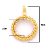 Yarım Altın Çerçeveli Kolye Ucu Altın Kaplama TGR-608 thumbnail 2