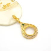 Çeyrek Altın Çerçeveli Kolye Ucu Altın Kaplama TGR-683 thumbnail 4