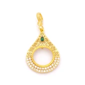 Çeyrek Altın Çerçeveli Kolye Ucu Altın Kaplama TGR-683 thumbnail 1