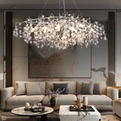 Apliqa Masal Sıralı Krom Yemek Masası Üstü, Kristal Taşlı Modern, Oturma Odası, Salon Avize thumbnail 1