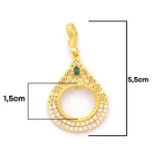 Çeyrek Altın Çerçeveli Kolye Ucu Altın Kaplama TGR-683 thumbnail 2