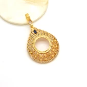 Çeyrek Altın Çerçeveli Kolye Ucu Altın Kaplama TGR-691 thumbnail 4