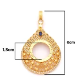 Çeyrek Altın Çerçeveli Kolye Ucu Altın Kaplama TGR-691 thumbnail 2